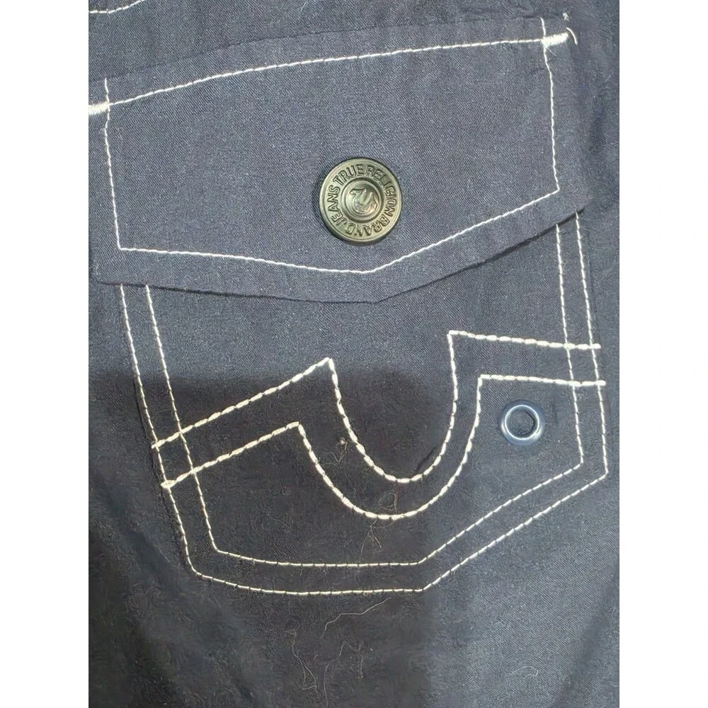 True Religion Mens Geno Swim Shorts Trunks Board Shorts Navy Blue Size M